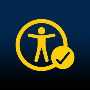 10 Week Challenge accessibility ally icon with a person and a circle checkmark