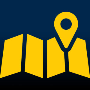 Icon of an open map with a destination marker