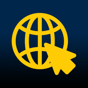 Icon of a globe with a mouse pointer