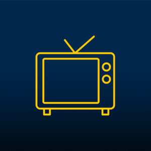 An outline of a console TV