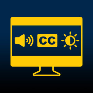 Accessibility icons on a monitor